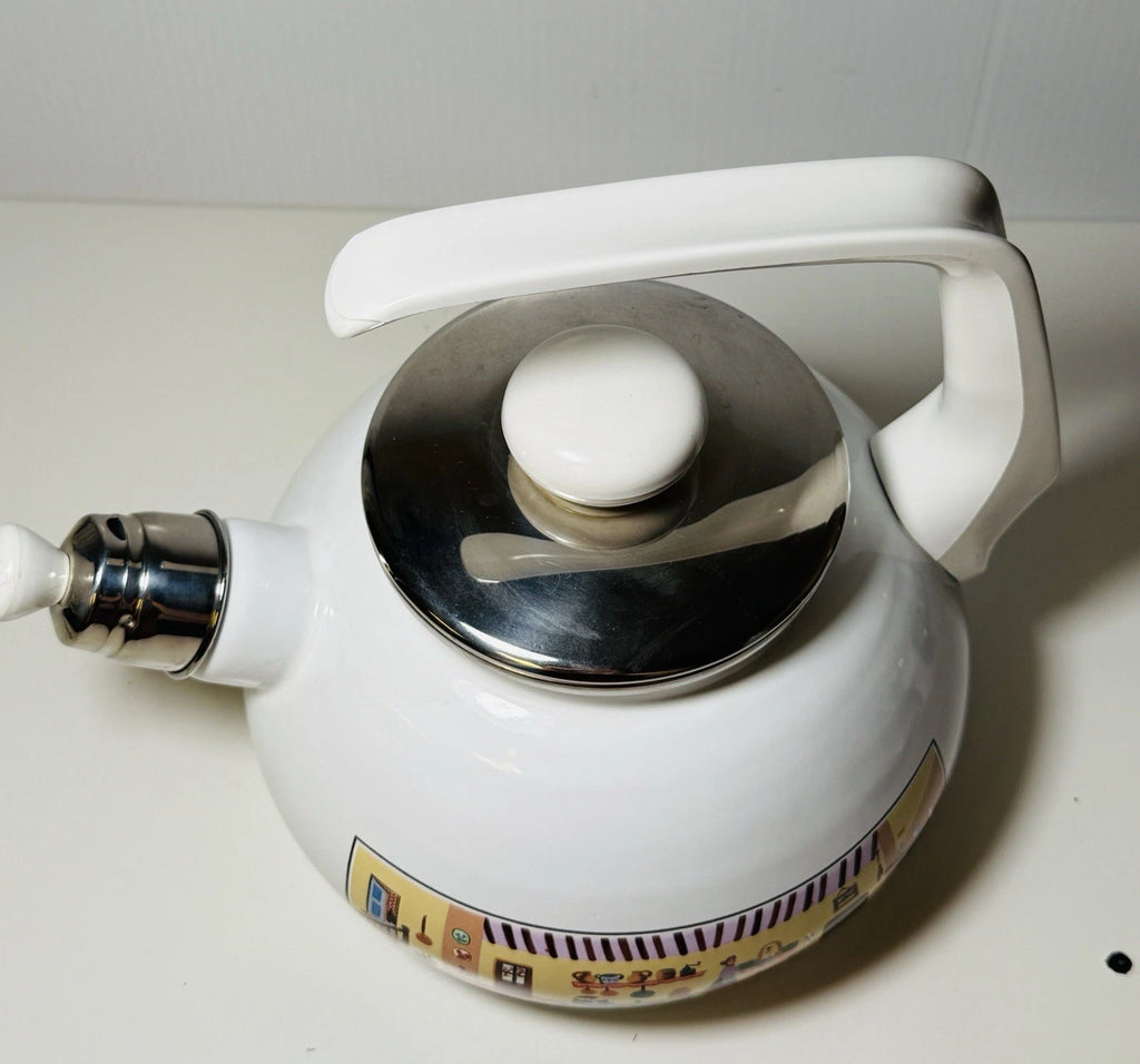 Vintage Villeroy & Boch Naif Enamel Tea Pot German Kettle Gérard Laplau Rare