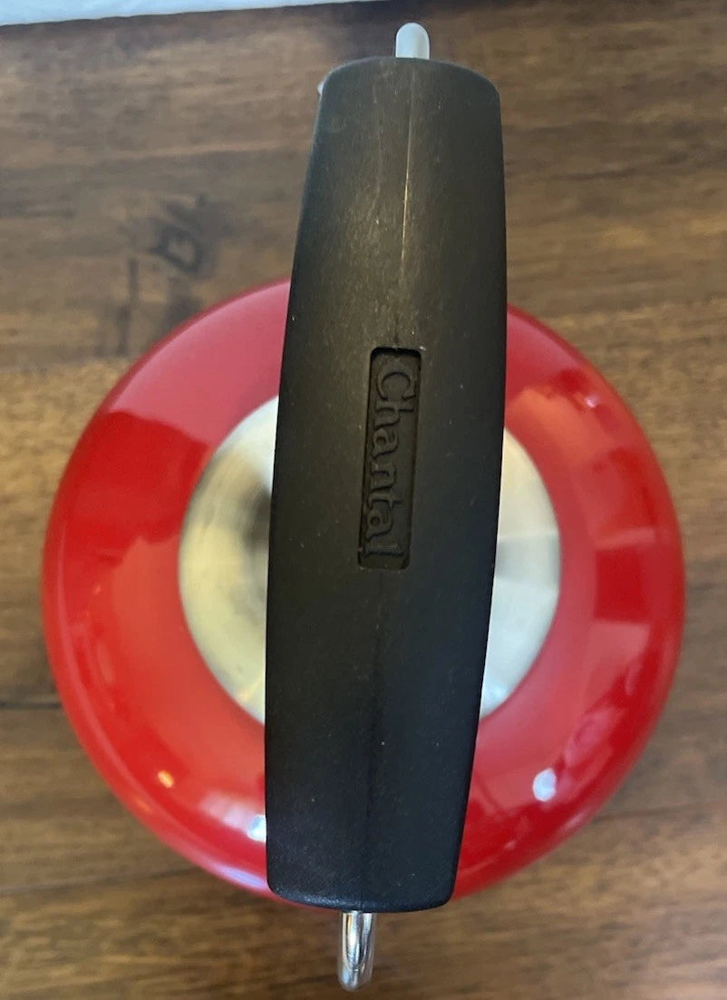 Vintage Chantal Classic Whistling Tea Kettle Teapot RED Enamel Black Handle