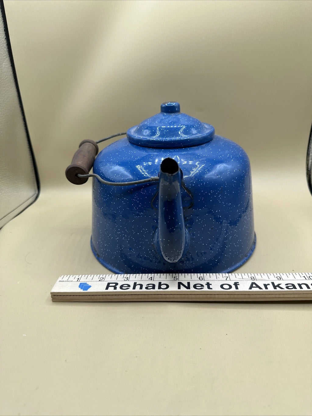 Vintage Tea Pot Teapot Blue and White Speckled Enamelware Tea Pot Tea Kettle Woo | eBay