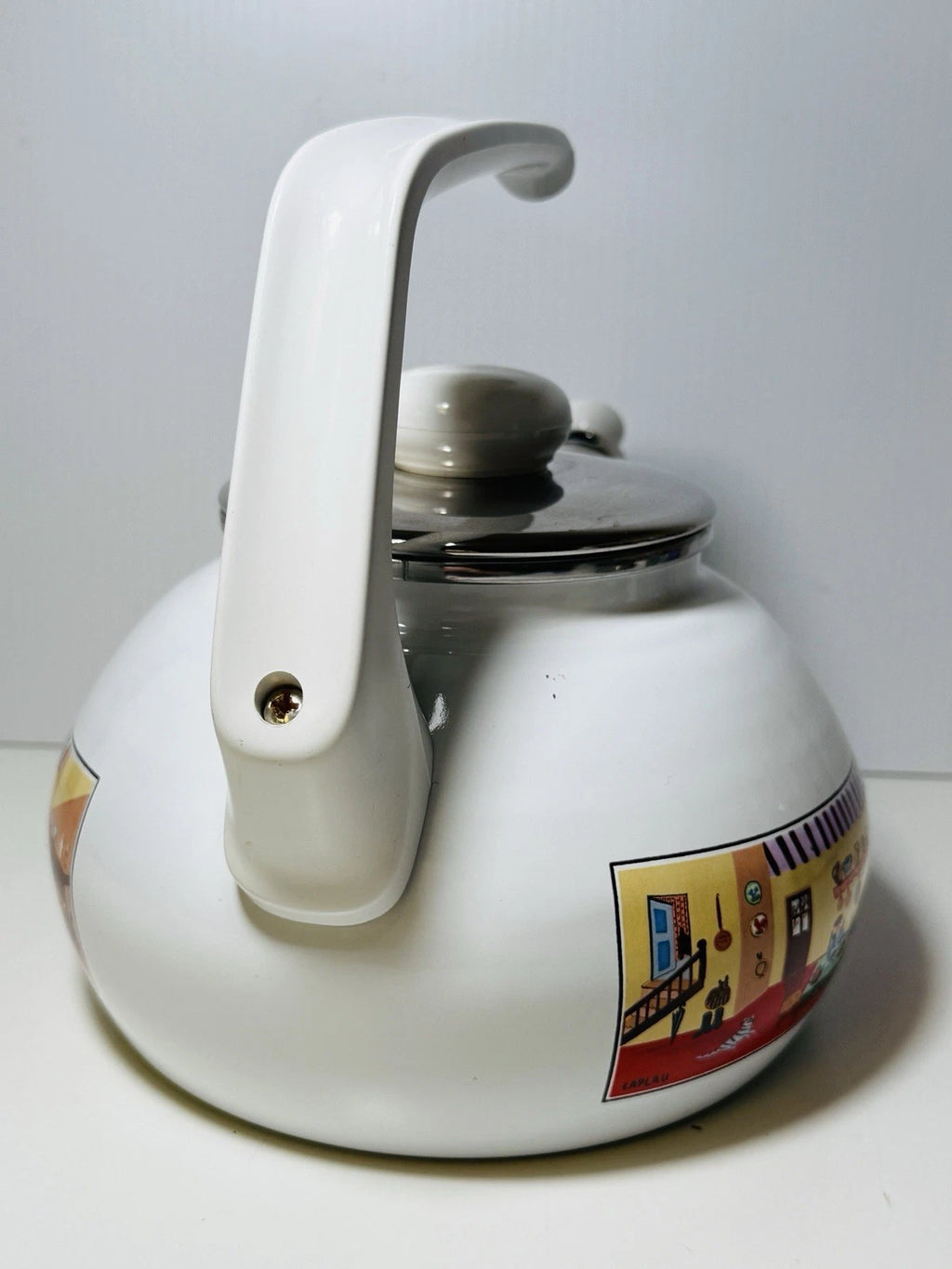 Vintage Villeroy & Boch Naif Enamel Tea Pot German Kettle Gérard Laplau Rare