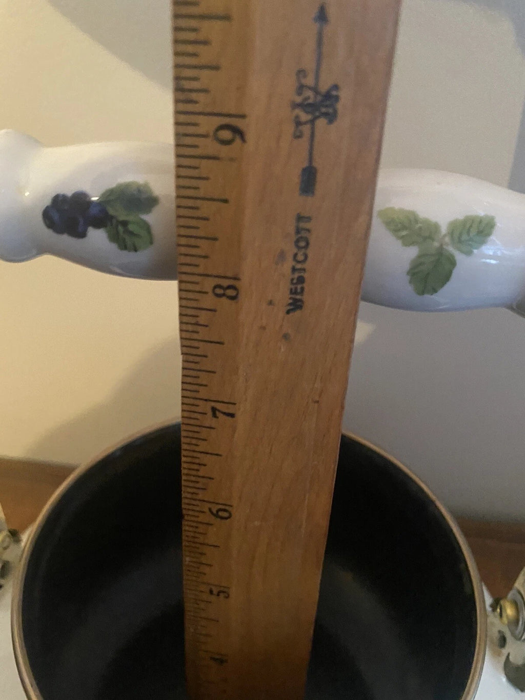 VINTAGE Teapot Kettle REGENCY ENAMEL WARE Stovetop Kitchen FRUIT