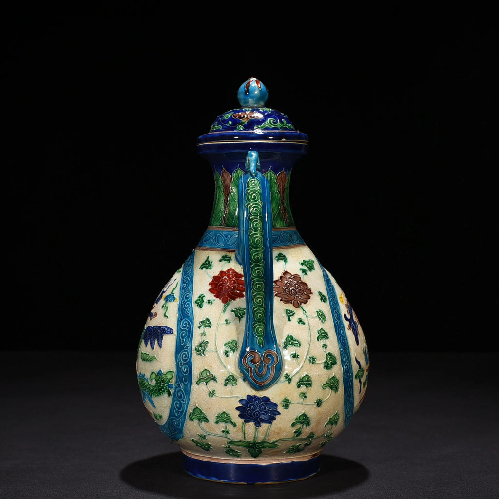 10.2" Old Porcelain Ming dynasty yongle mark colour enamels dragon flower Teapot | eBay