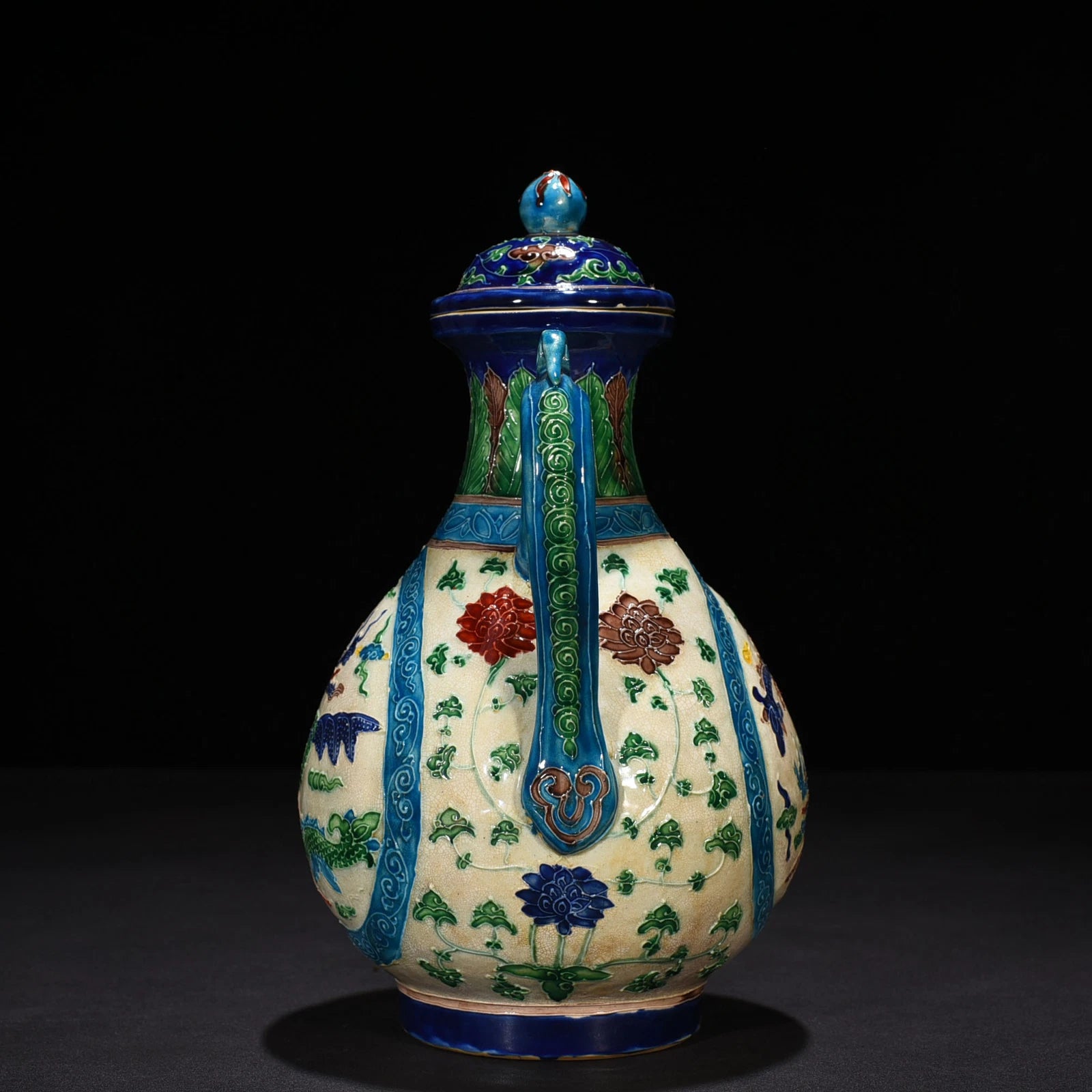 10.2" Old Porcelain Ming dynasty yongle mark colour enamels dragon flower Teapot | eBay
