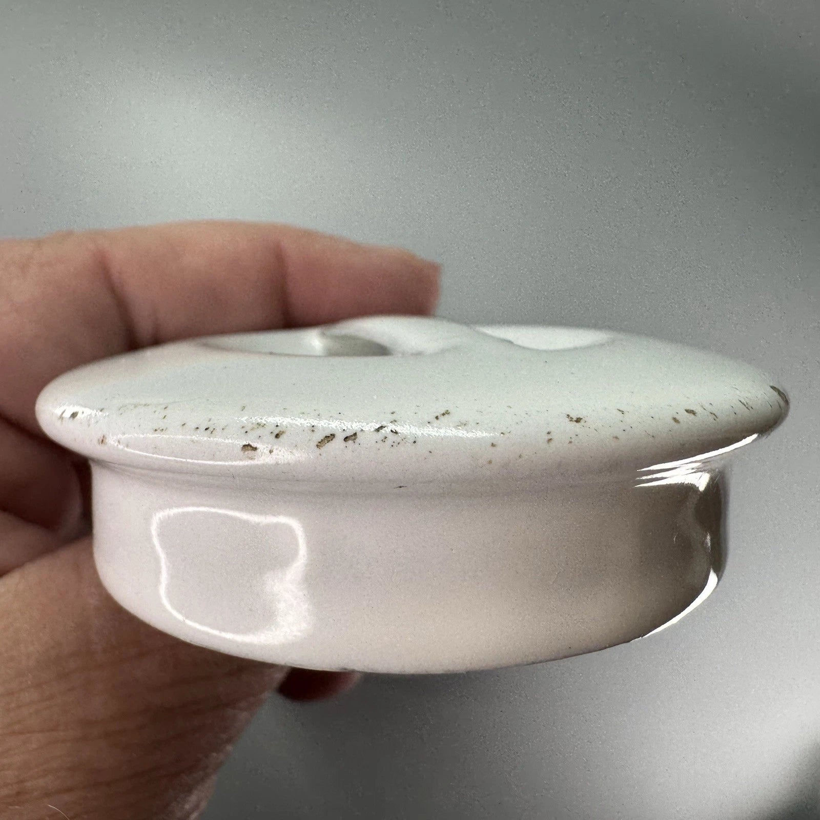 Vtg Enamelware SINGLE SERVE TEAPOT White Black Trim POLAR WARE? Small | eBay