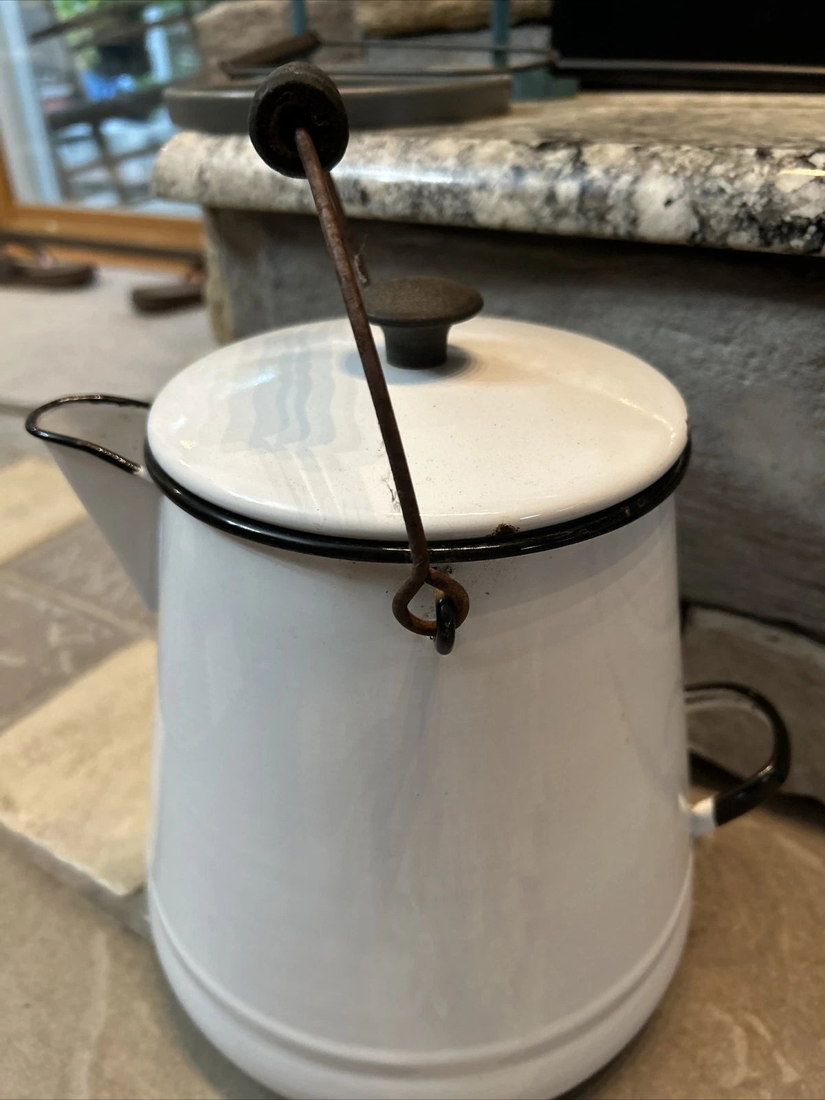 Vintage PORCELAIN OVER METAL / ENAMAL COFFEE POT VINTAGE WHITE COFFEE TEA POT | eBay