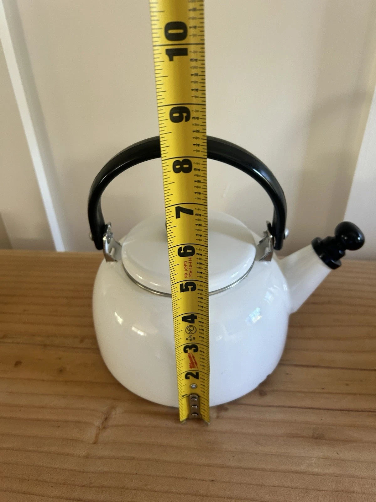 Vintage White Enamel Tea Kettle Retro Stovetop Teapot Whistling Tea Pot MCM | eBay