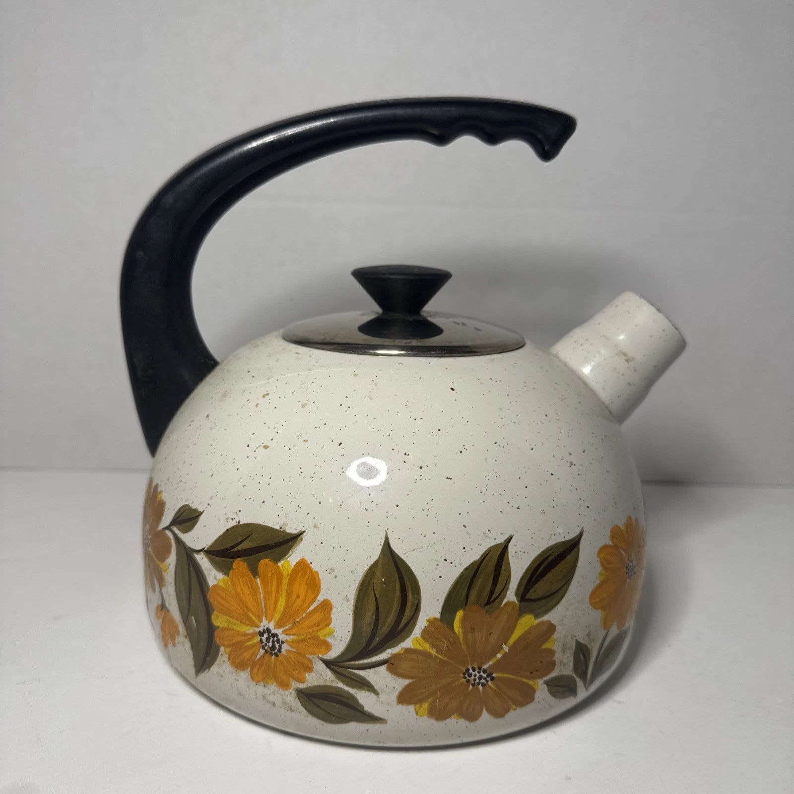 Vintage JPM Capri Enamel Tea Pot Kettle Made In Spain Retro MCM Cottage *Read* | eBay