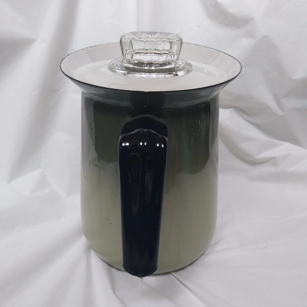 Vintage Enamelware Avocado Green Teapot