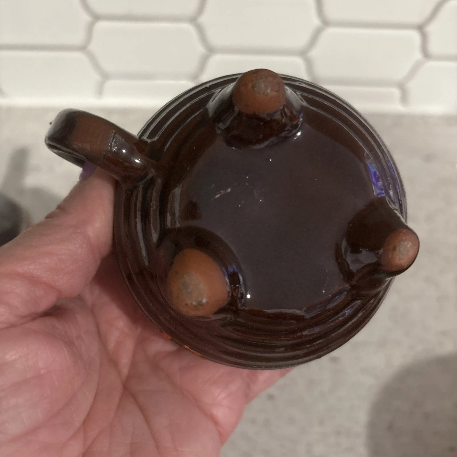 Vintage Japanese Creamer & Teapot Enamel Hand Painted