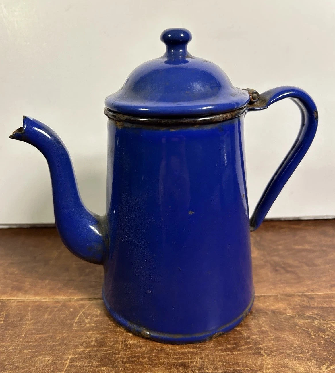 Vintage Cobalt Blue Enamel Teapot Kettle Coffee Early 20th Century 6.75"￼x 7" | eBay