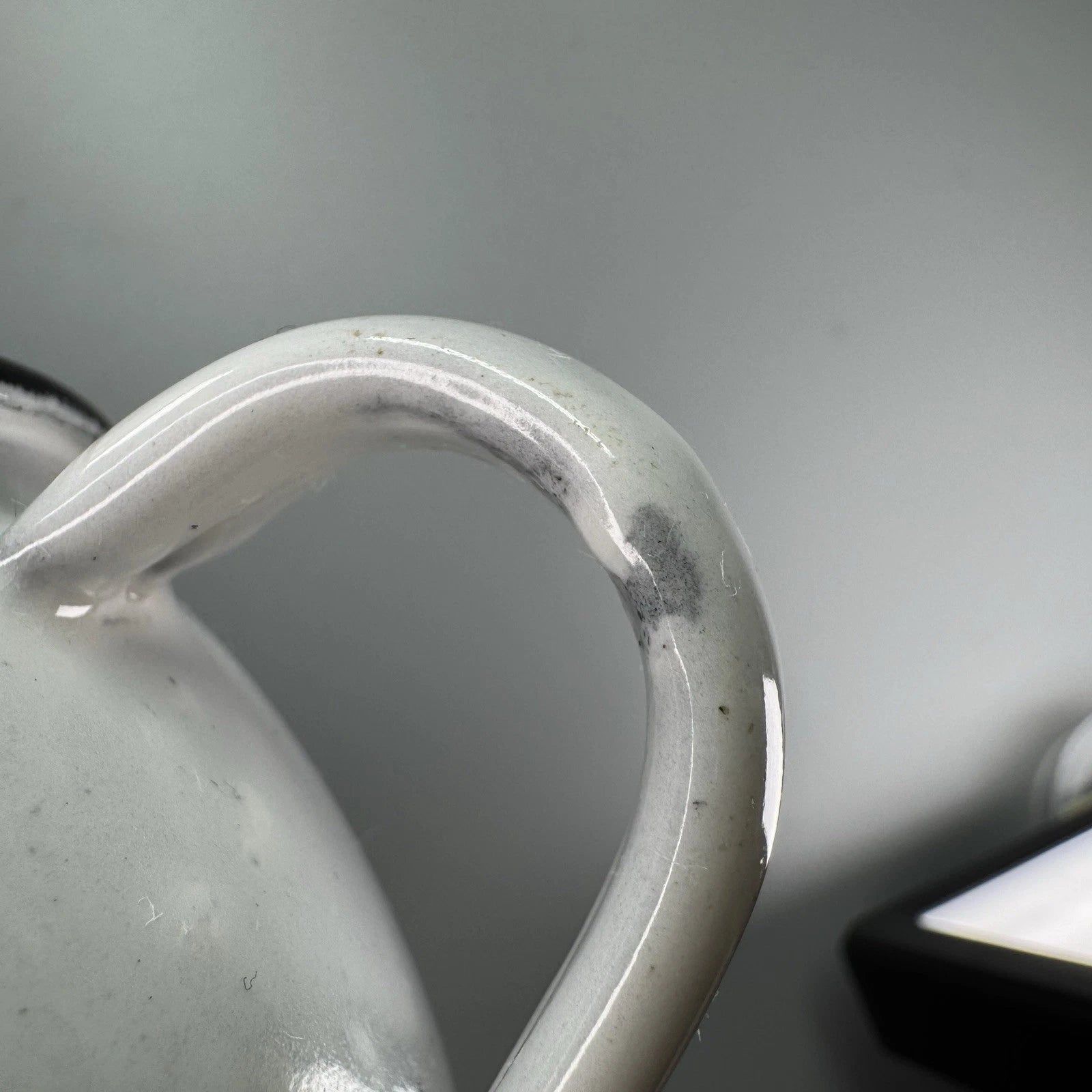 Vtg Enamelware SINGLE SERVE TEAPOT White Black Trim POLAR WARE? Small | eBay