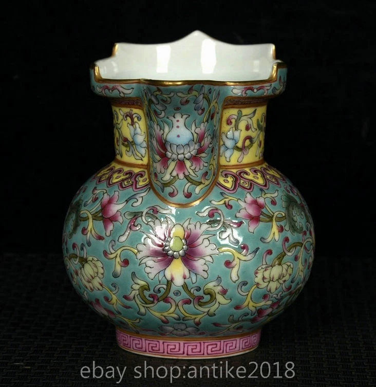 4.8" Old Chinese Yongzheng Marked Colour Enamel Porcelain Flower Mock Teapot Pot | eBay