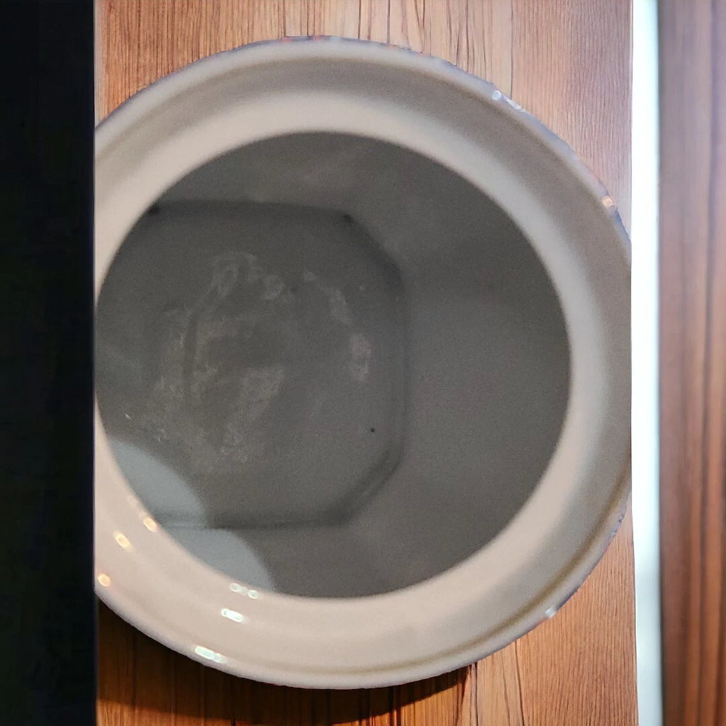 Vtg Seiei & Co Cobalt Blue Hand Painted Floral Blossom Enamel Teapot Japan