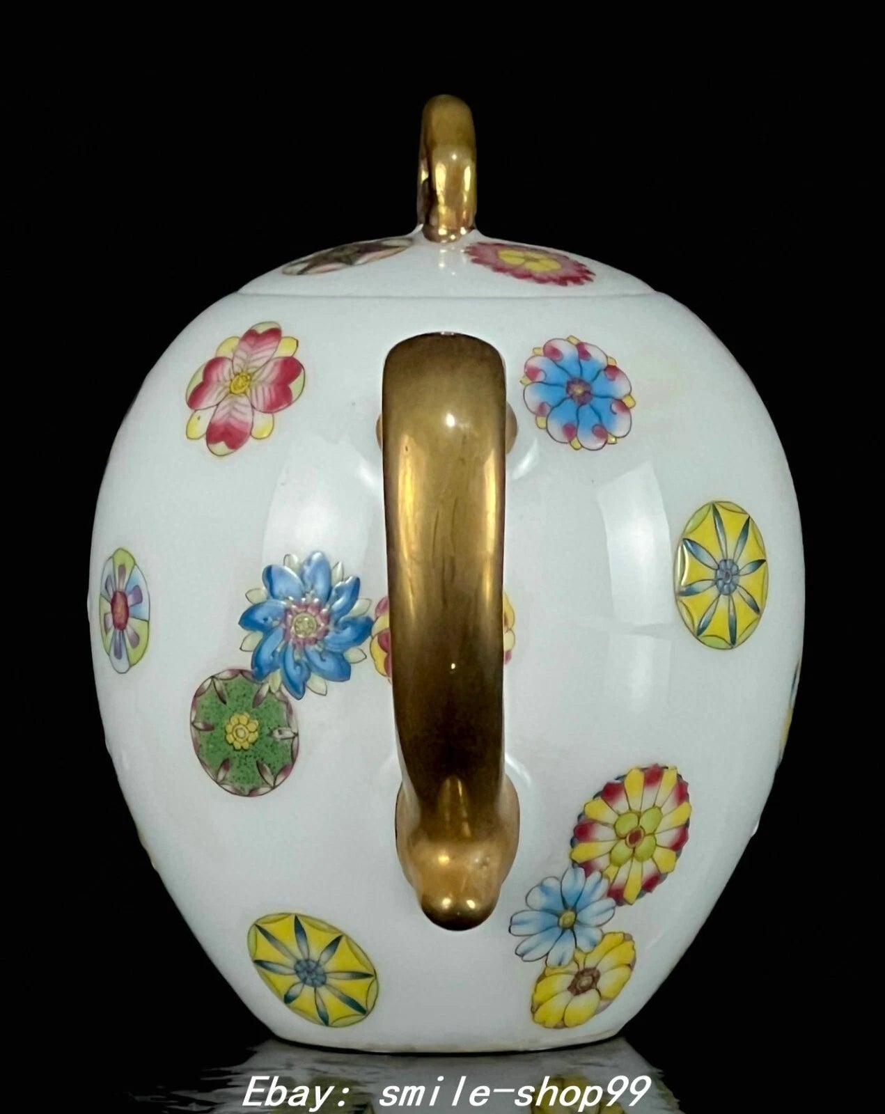 5.1" Yongzheng Enamel Colour Porcelain Gilt Flower Pattern Wine Tea Pot Flagon