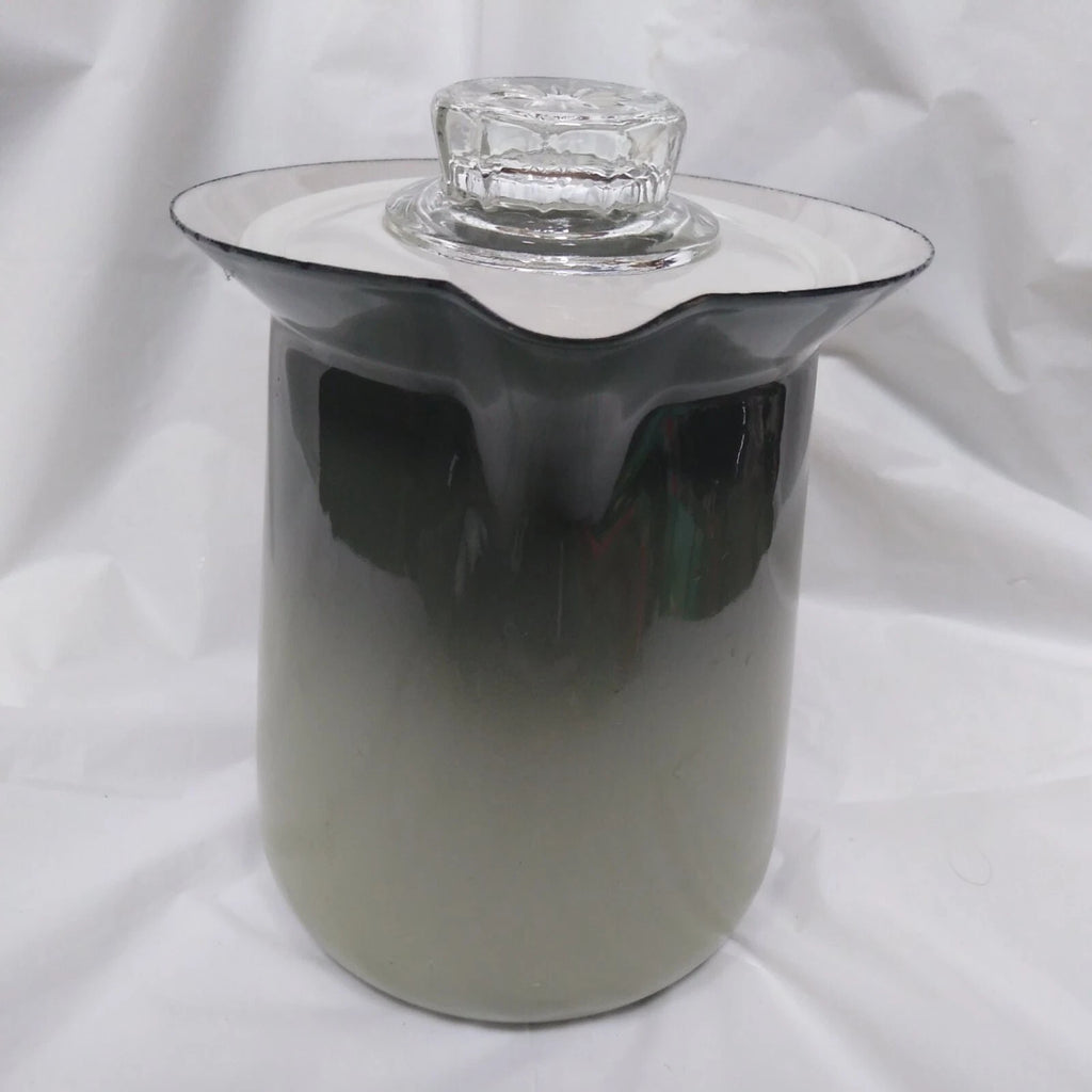 Vintage Enamelware Avocado Green Teapot