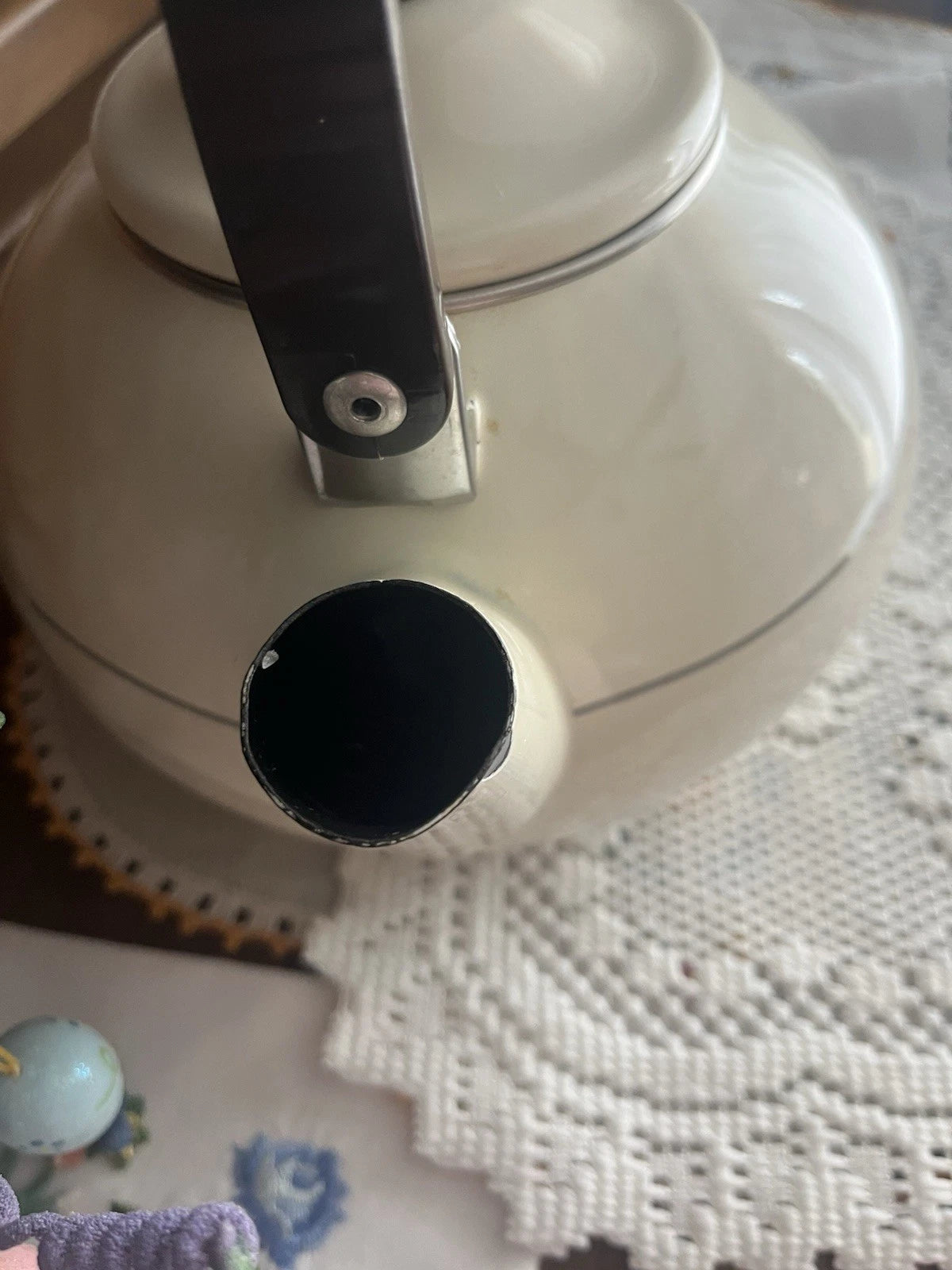 Vintage Cottage Rose Metal Enamel Tea Pot/ Kettle Floral Shabby “Pfaltzgraff” | eBay