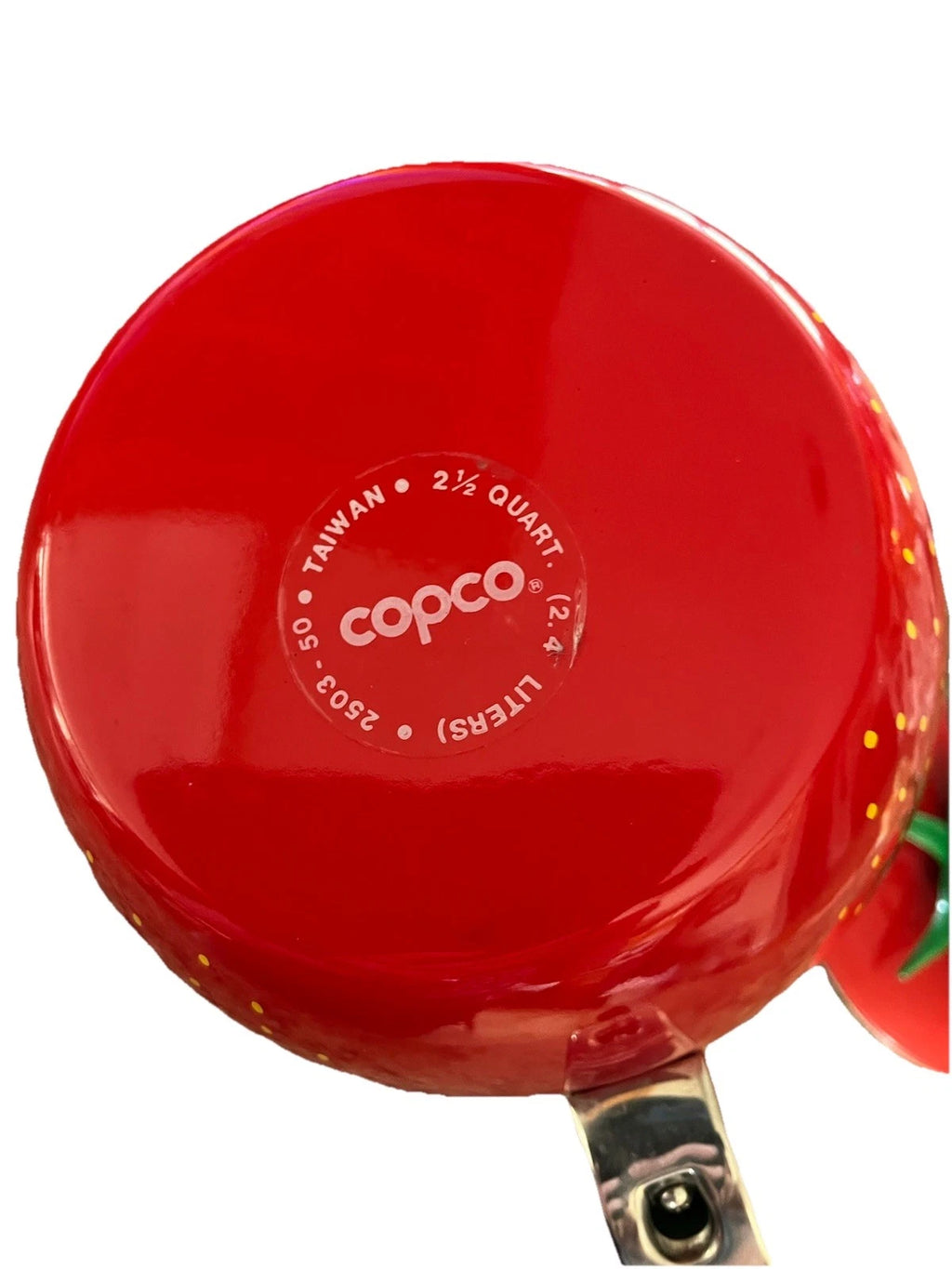 Vintage Copco Strawberry Tea Kettle Enamel Pot 2.5 Qt