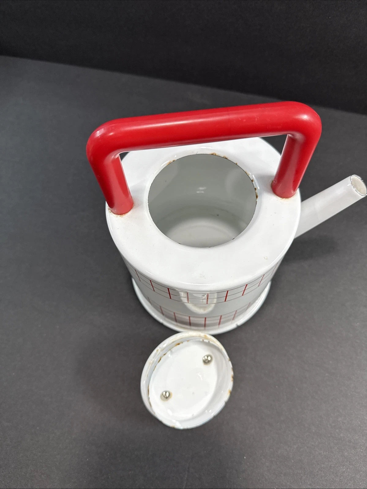 Vintage Kamenstein White Red Checker Enamel Tea Kettle Tea Pot MCM RARE | eBay