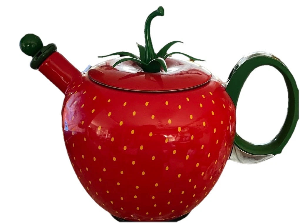 Vintage Copco Strawberry Tea Kettle Enamel Pot 2.5 Qt