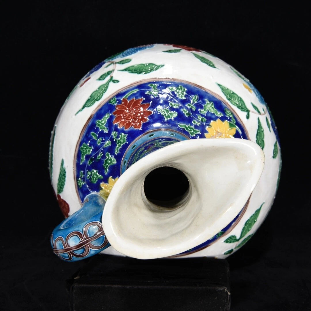 10.4" Old Porcelain ming dynasty yongle mark colour enamels peach flower Teapot | eBay