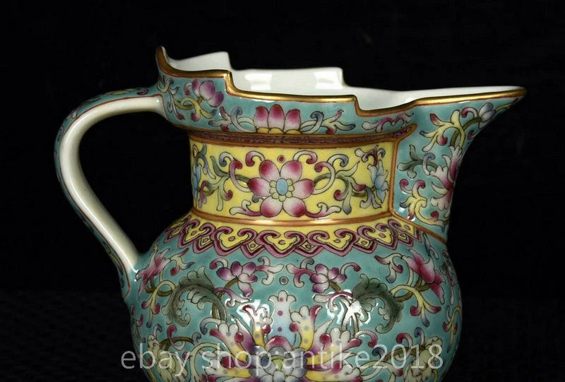 4.8" Old Chinese Yongzheng Marked Colour Enamel Porcelain Flower Mock Teapot Pot | eBay