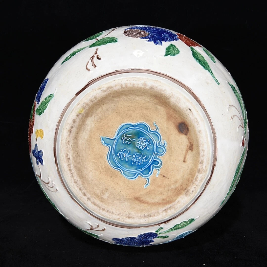 10.4" Old Porcelain ming dynasty yongle mark colour enamels peach flower Teapot | eBay