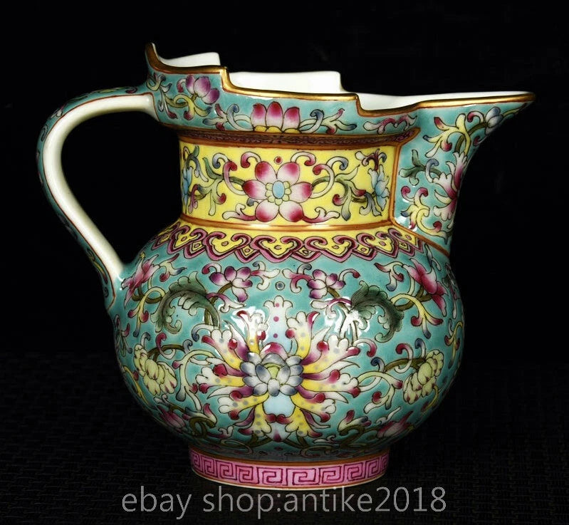 4.8" Old Chinese Yongzheng Marked Colour Enamel Porcelain Flower Mock Teapot Pot | eBay