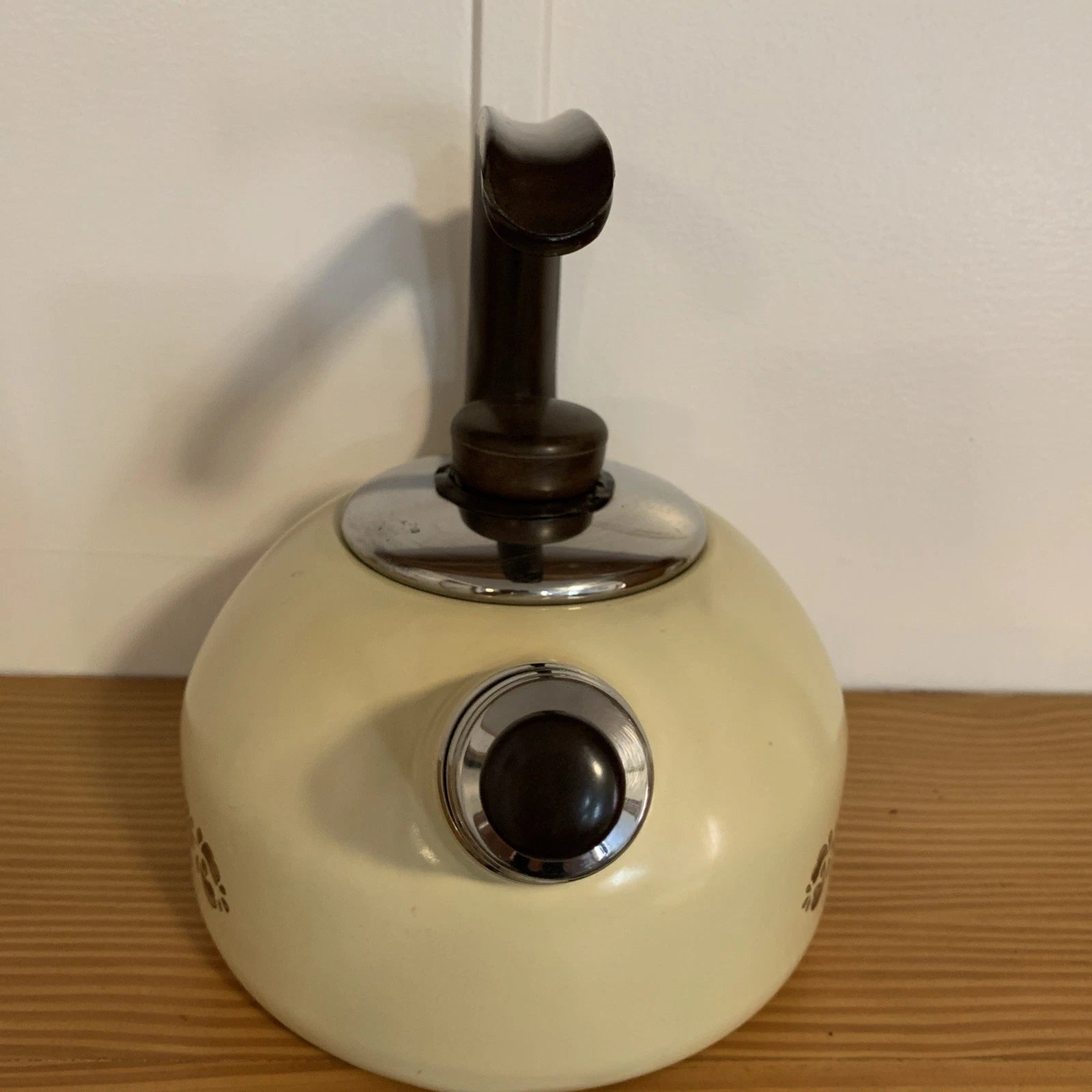 Vintage Pfaltzgraff Village Enamelware Whistling Tea Kettle Tea Pot