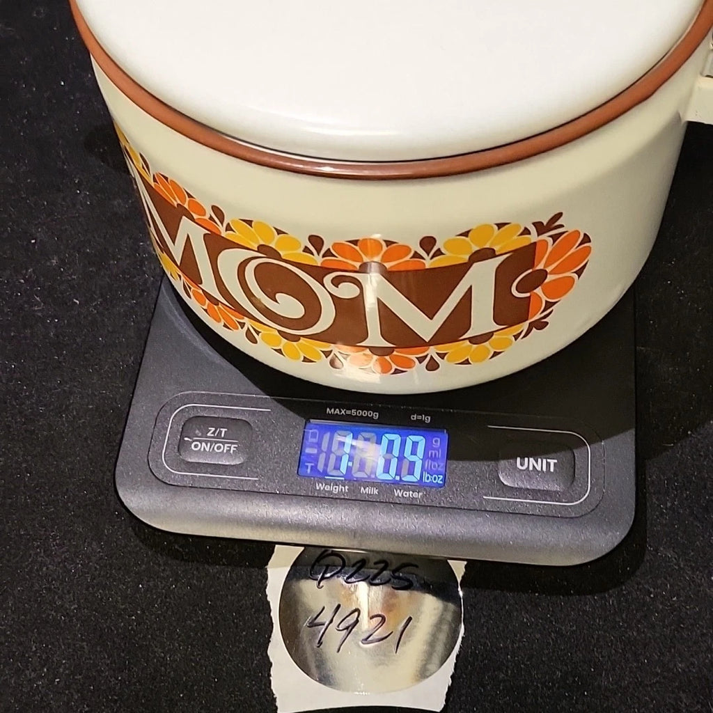 Vintage Enamelware White Teapot Tea Kettle MOM 70's Mother's Day Ideas