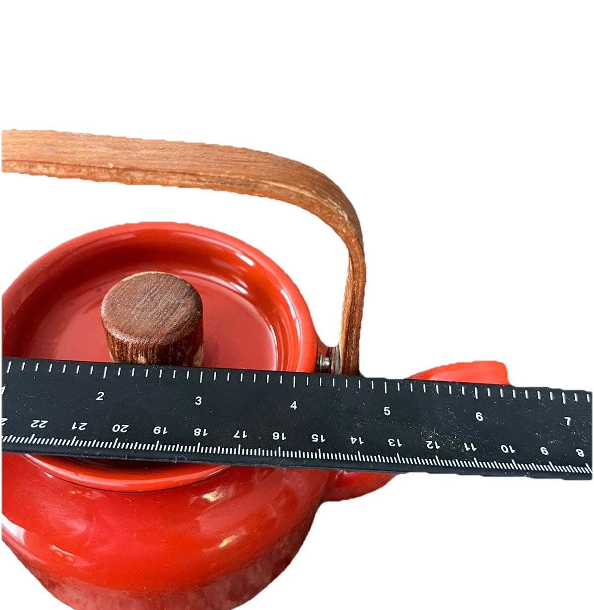 VTG Mid Century Japanese Enamel Ware Mini Teapot Kettle~Very Nice!