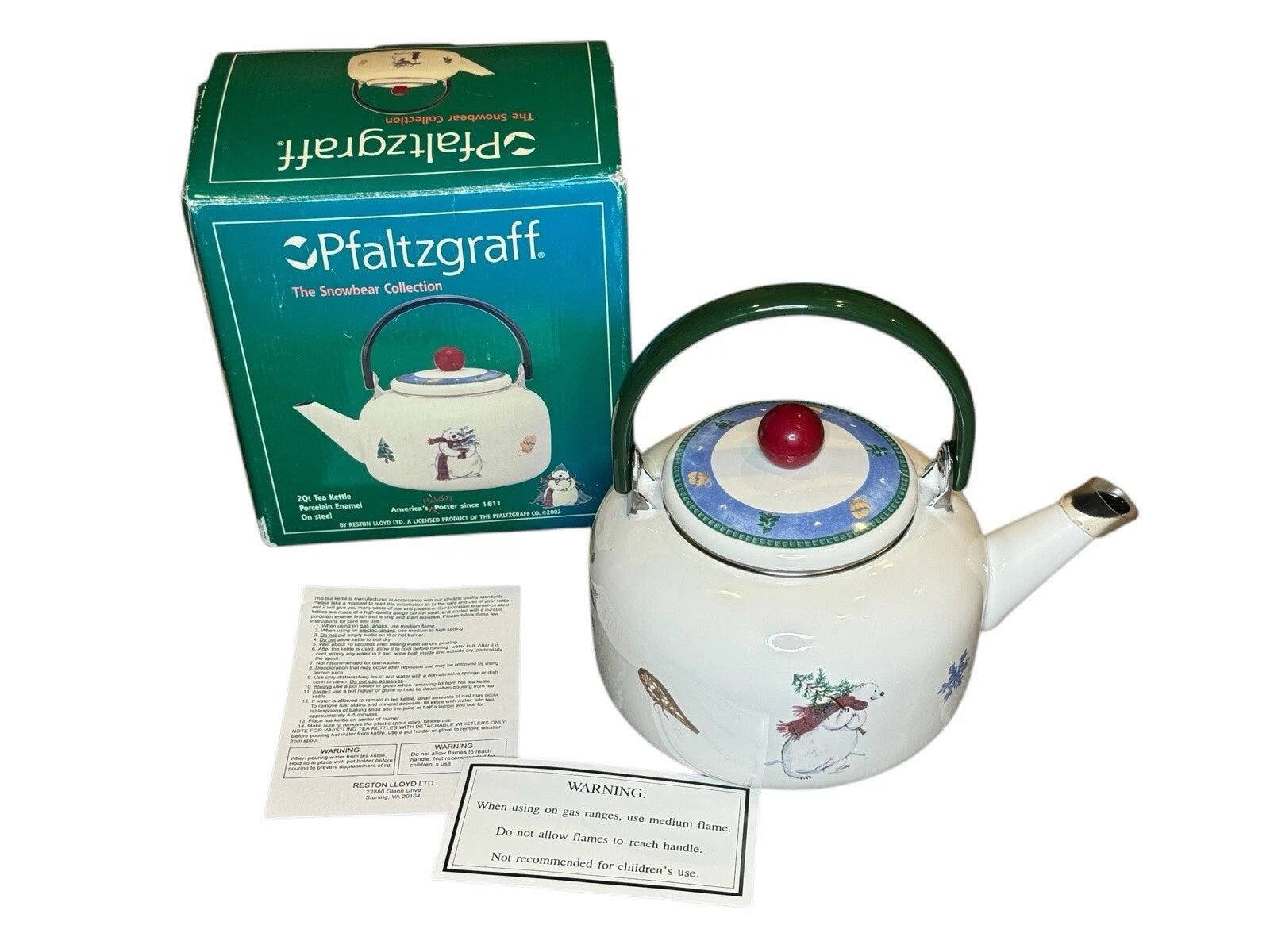 Rare Pfaltzgraff Discontinued Snow Bear Porcelain Enamel Kettle Tea Pot Vintage | eBay