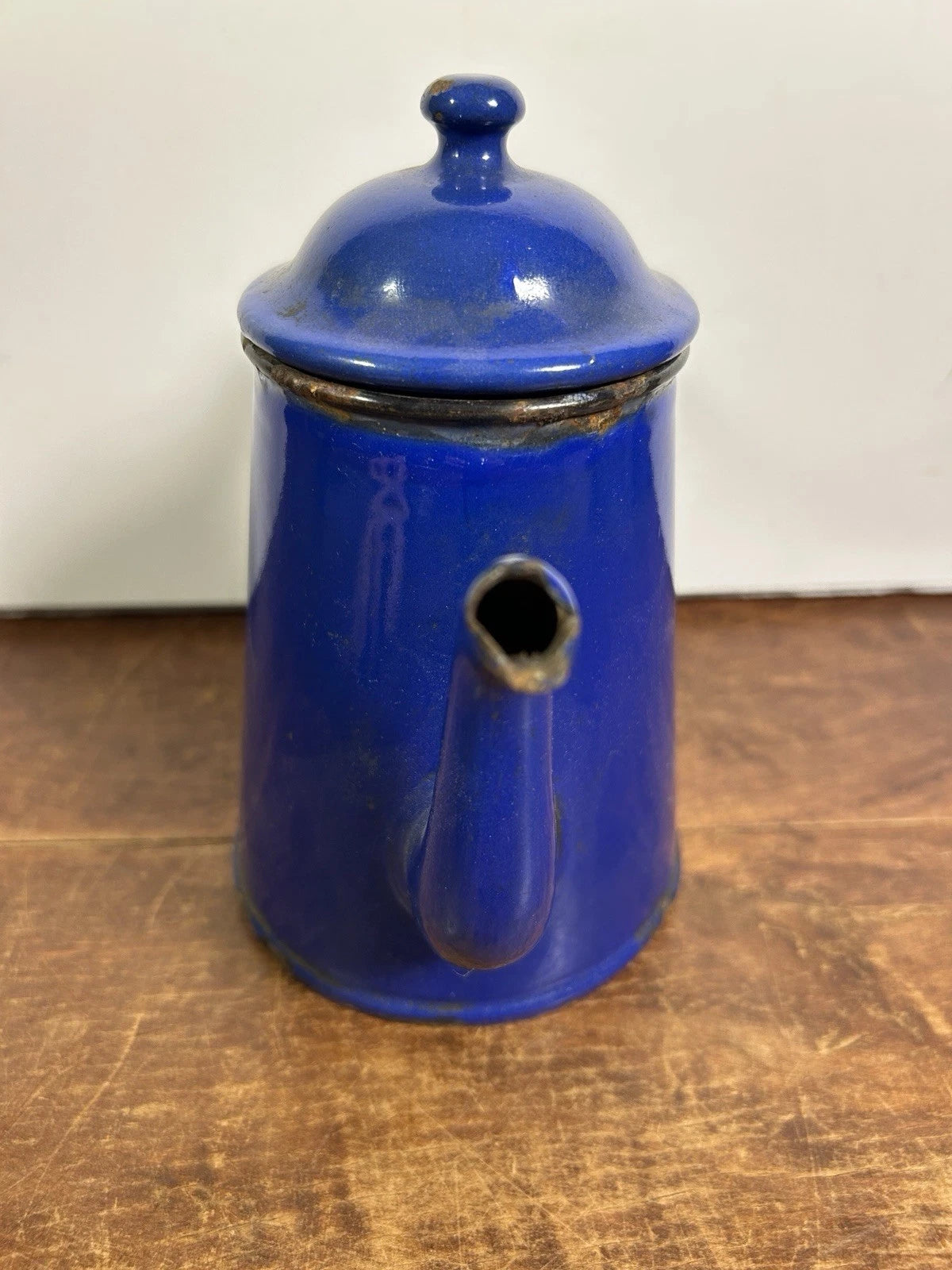 Vintage Cobalt Blue Enamel Teapot Kettle Coffee Early 20th Century 6.75"￼x 7" | eBay