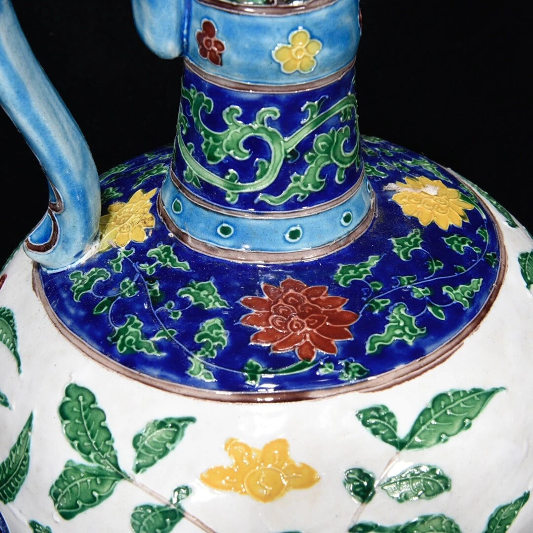 10.4" Old Porcelain ming dynasty yongle mark colour enamels peach flower Teapot | eBay