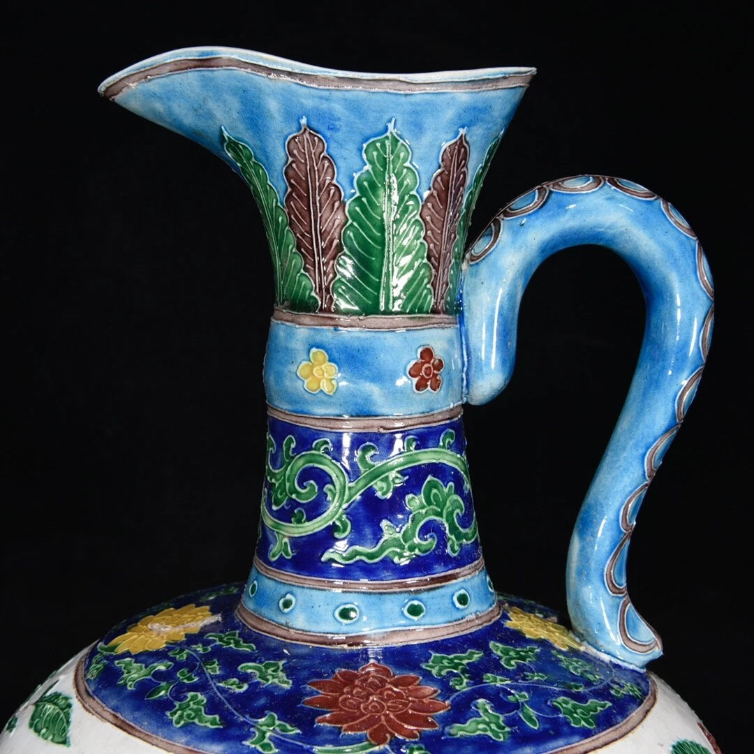 10.4" Old Porcelain ming dynasty yongle mark colour enamels peach flower Teapot | eBay