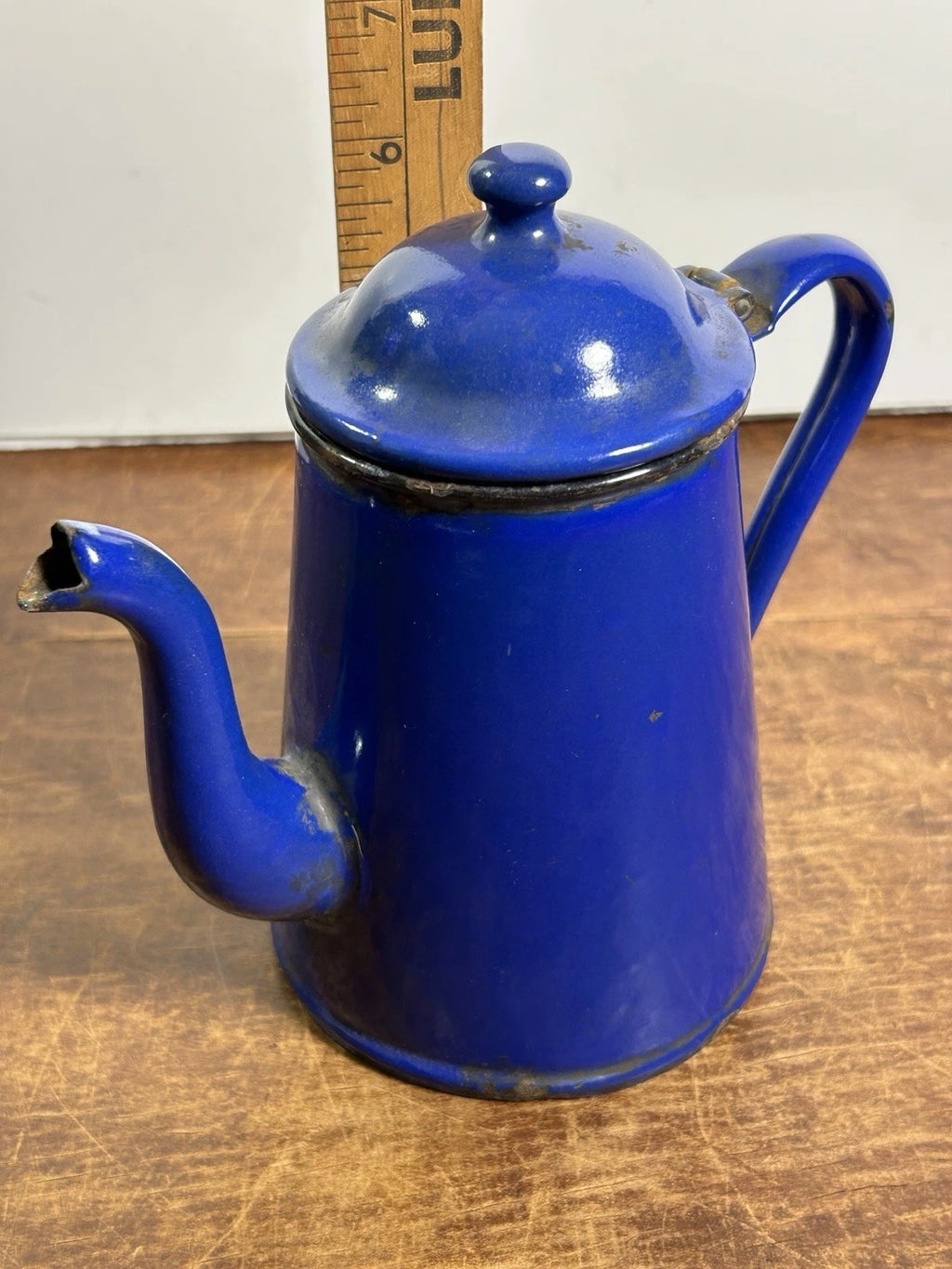 Vintage Cobalt Blue Enamel Teapot Kettle Coffee Early 20th Century 6.75"￼x 7" | eBay