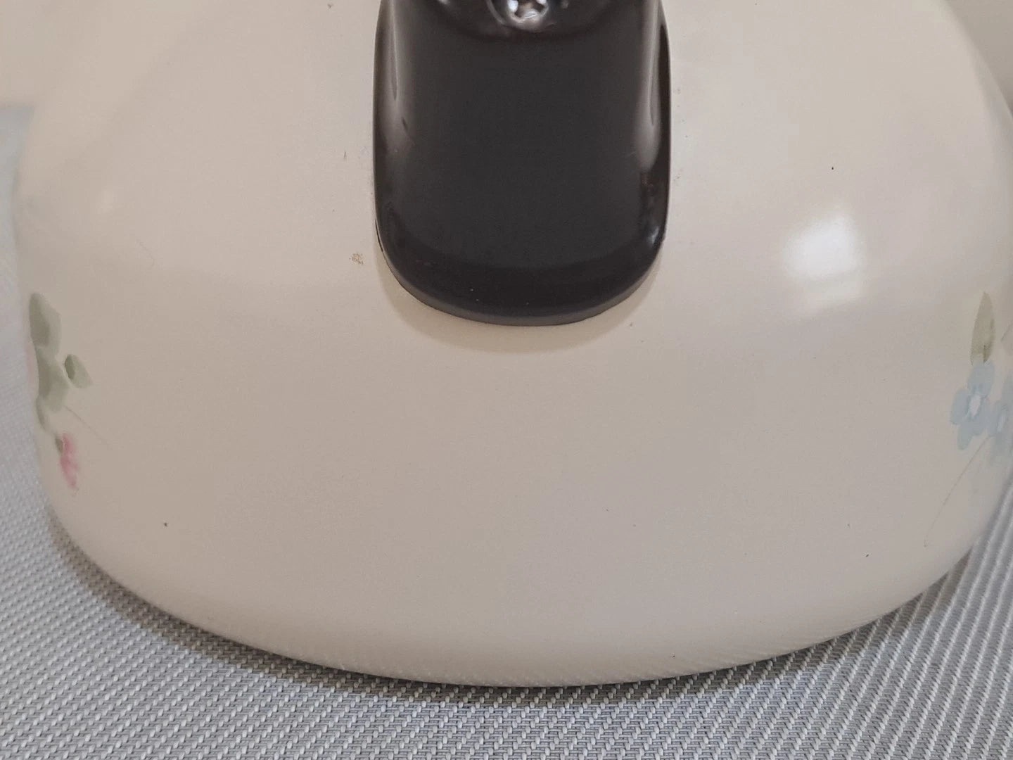 Vtg Pfaltzgraff Tea Rose Pink Floral Metal Enamel Tea Kettle Teapot