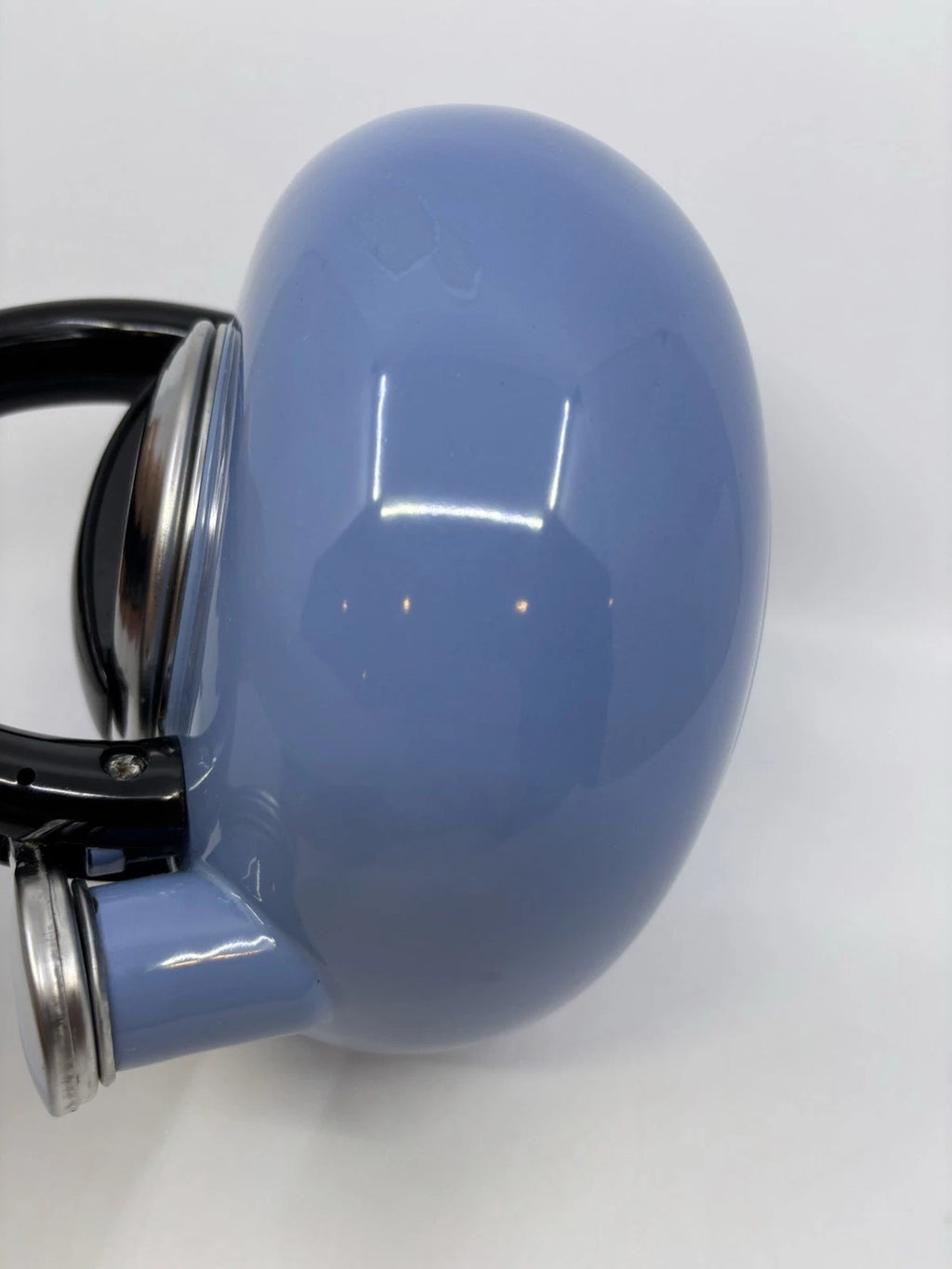 Whistling Tea Kettle Light Blue Enamel Teapot 2 Qt.