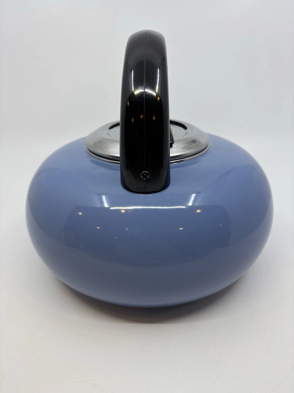 Whistling Tea Kettle Light Blue Enamel Teapot 2 Qt.