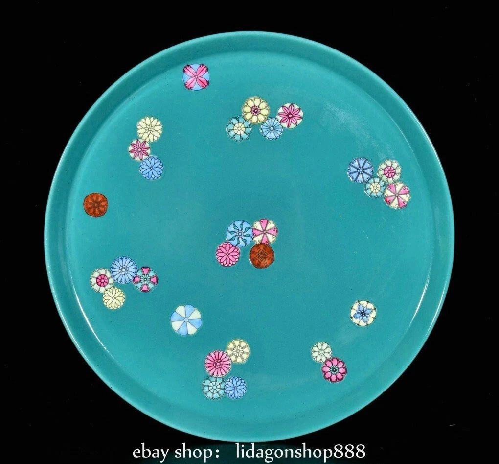 10.3" Yongzheng Marked Enamel Blue Porcelain Flower Pattern Teapot Cup Plate Set | eBay