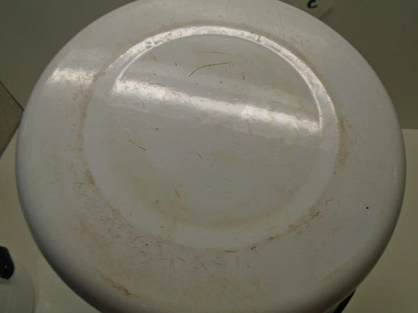 Vintage White Enamel Enamelware Cowboy Kettle/Coffee Tea Pot 12" Tall Lid  # C