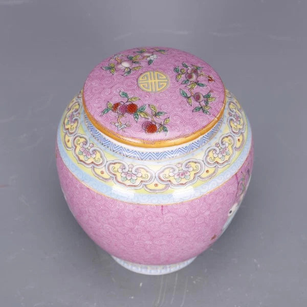 4.3" Chinese Qing Colour Enamels Porcelain Child Have Fun Caddy Tea Pot