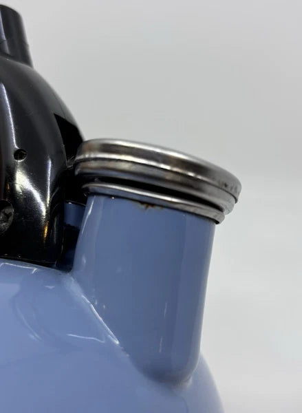 Whistling Tea Kettle Light Blue Enamel Teapot 2 Qt.