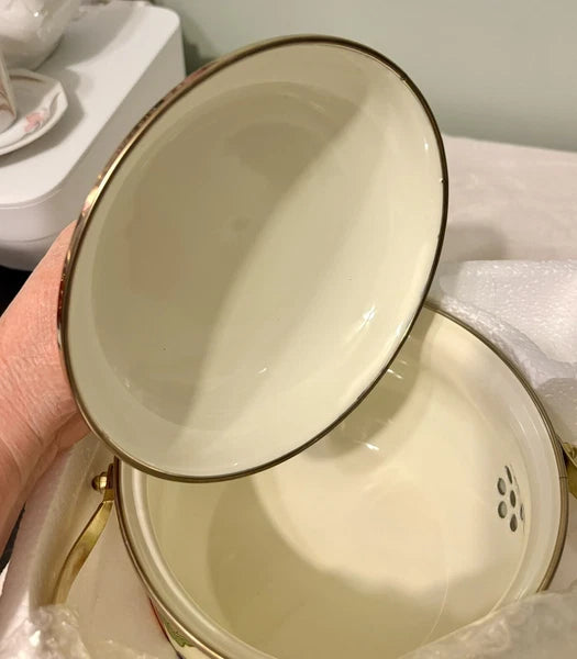 Vintage TABLETOPS UNLIMITED Enamelware Teapot Essence Made In Thailand