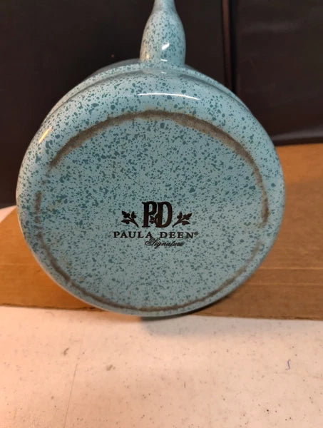 Paula Deen Signature Blue Speckle Enamel 10 Cup Stove Top 2 Qt Tea Kettle Teapot