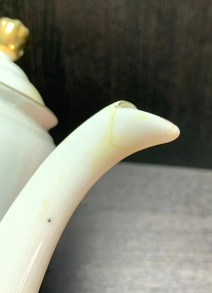 VTG JAPANESE FLORAL TEA COFFEE POT / SUGAR / CREAMER Enamel Detail, Gold Trim