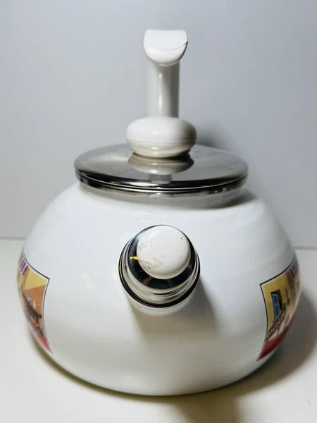 Vintage Villeroy & Boch Naif Enamel Tea Pot German Kettle Gérard Laplau Rare