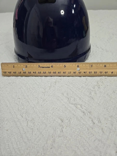 Vintage Dark Blue Enamelware Tea Pot Whistle Spout Brewing Classic