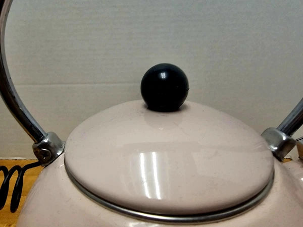 Vtg Kamenstein Pig Teapot Pink Enamel W/ TAIL Anamorphic Cute Whimsy Collectibl