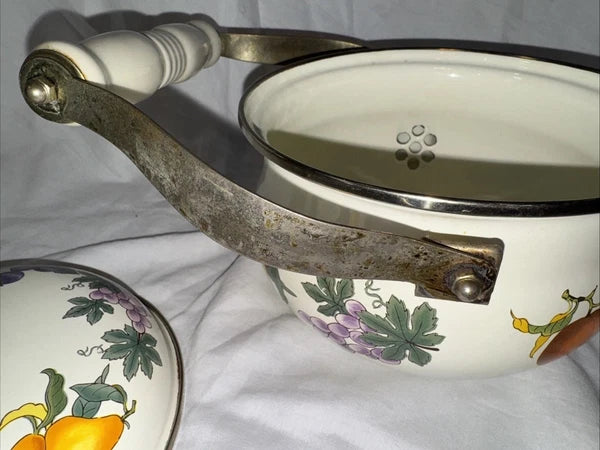 Vintage Tabletops Unlimited Ceramic Tea Kettle Grapes Ivy Ceramic Porcelain