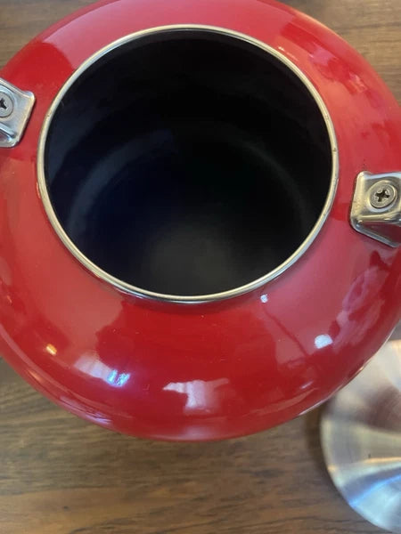 Vintage Chantal Classic Whistling Tea Kettle Teapot RED Enamel Black Handle